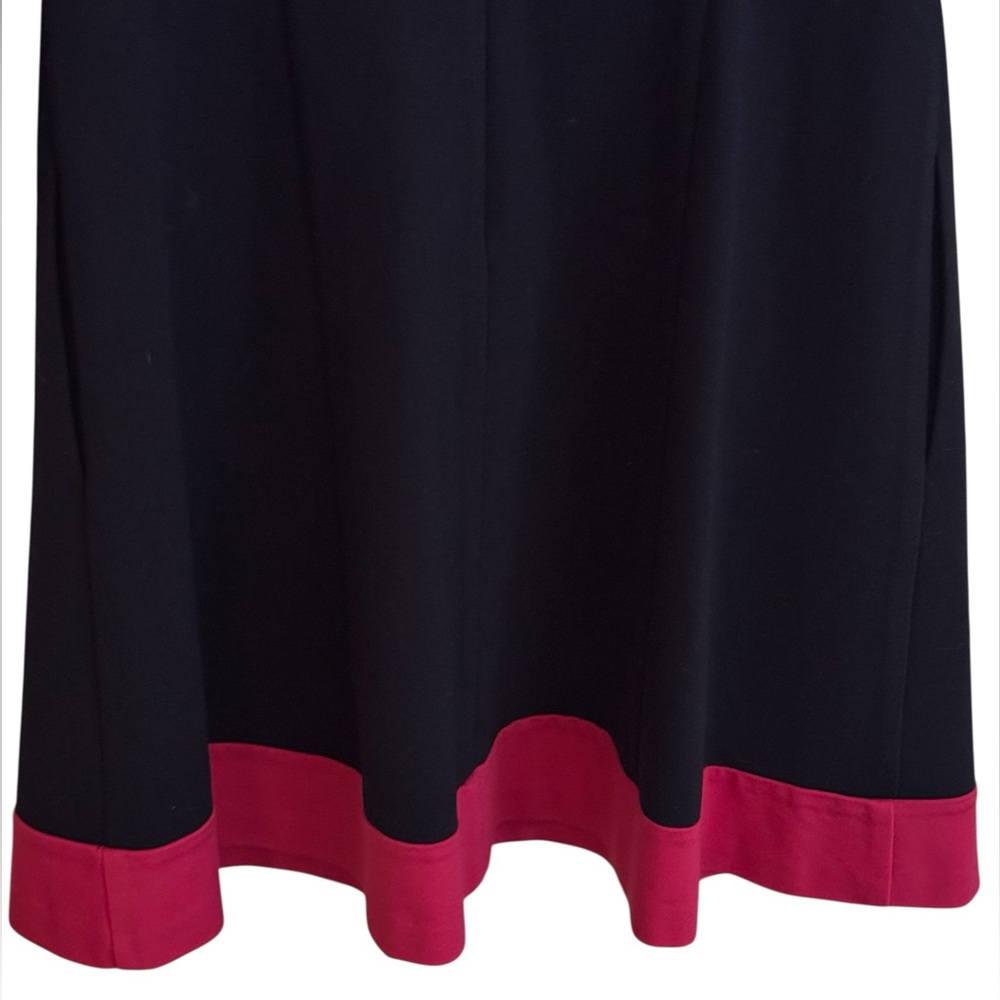Eliza J Dress Womens 10P Blue Colorblock Fit Flare 3/4 Sleeve Knit Work Office - Picture 4 of 9